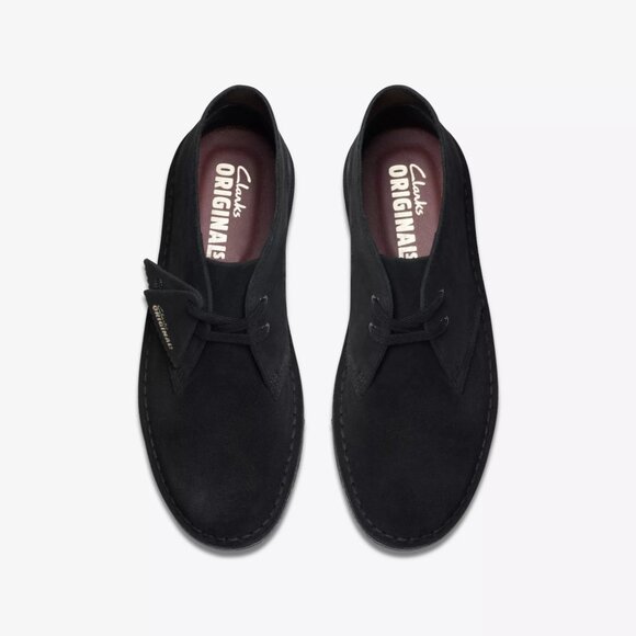 Clark's Black Suede Desert Casual Lace up Boot Comfort All-day wear Shoes 7.5 - Picture 2 of 3